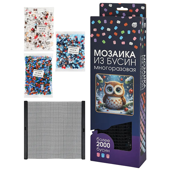 Мозаика " Рыжий кот " из бусин, многоразовая, Филин